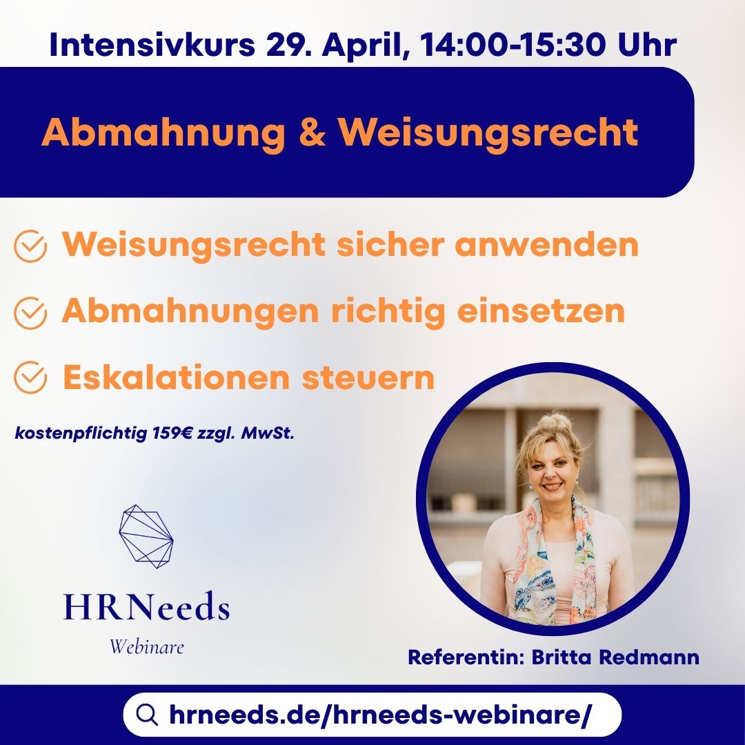 Abmahnung & Weisungsrecht Intensivkurs