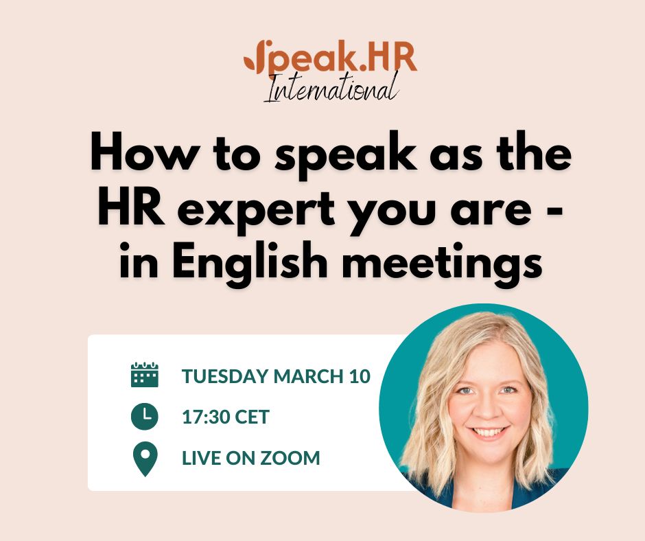 HR expert English meetings